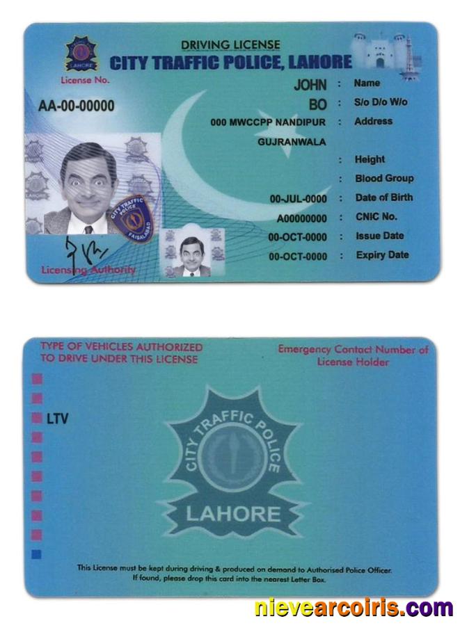 Pakistan City Traffic Police Lahore driver license